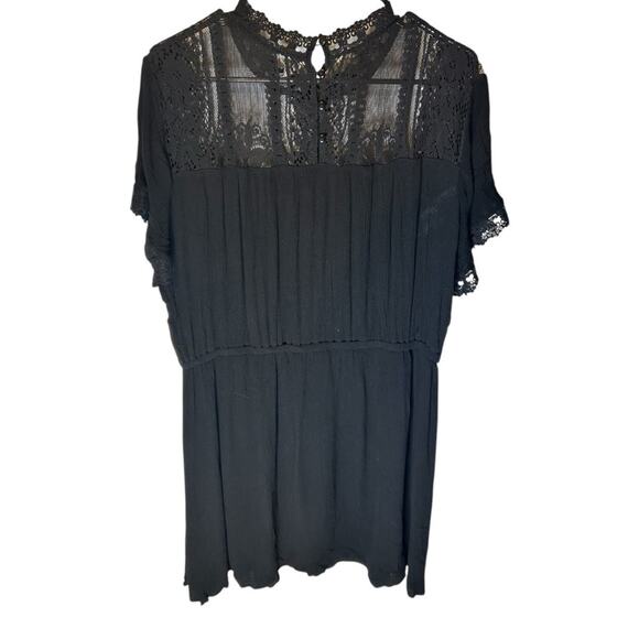 Democracy black lace top mini dress. 1X - Picture 2 of 4